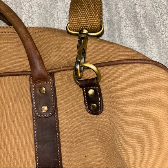 Aaron Leather Goods Canvas And Leather Messenger Bag - Picture 3 of 7